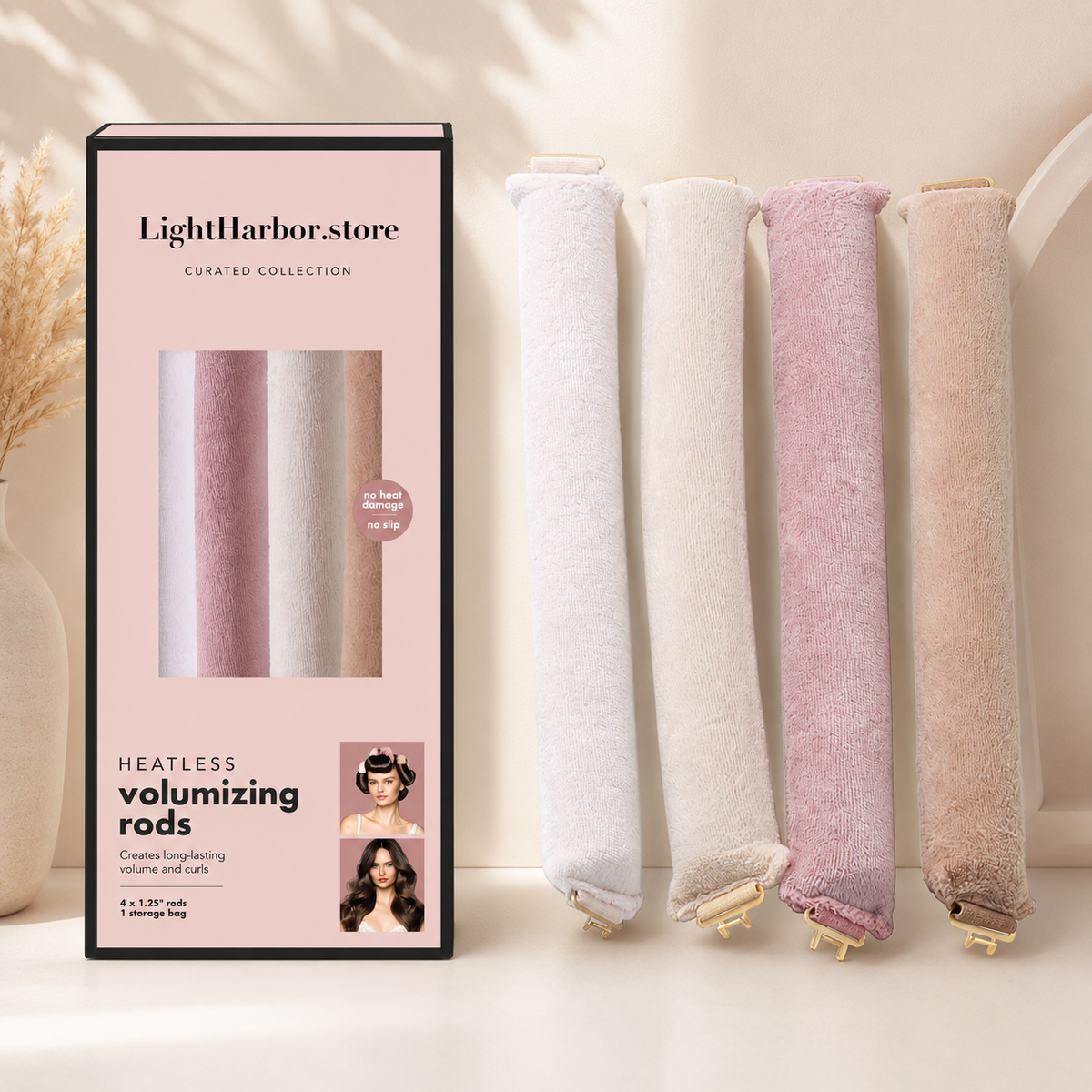 Heatless Volumizing Hair Rods - 4 Set