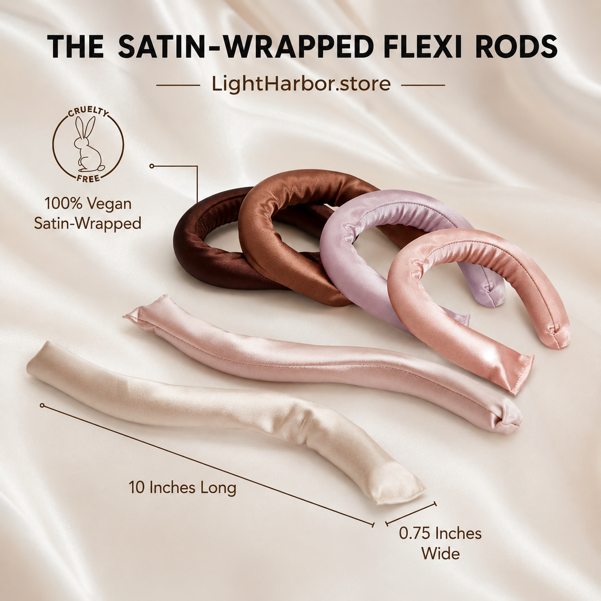 Satin Heatless Flexi Curling Rods Set