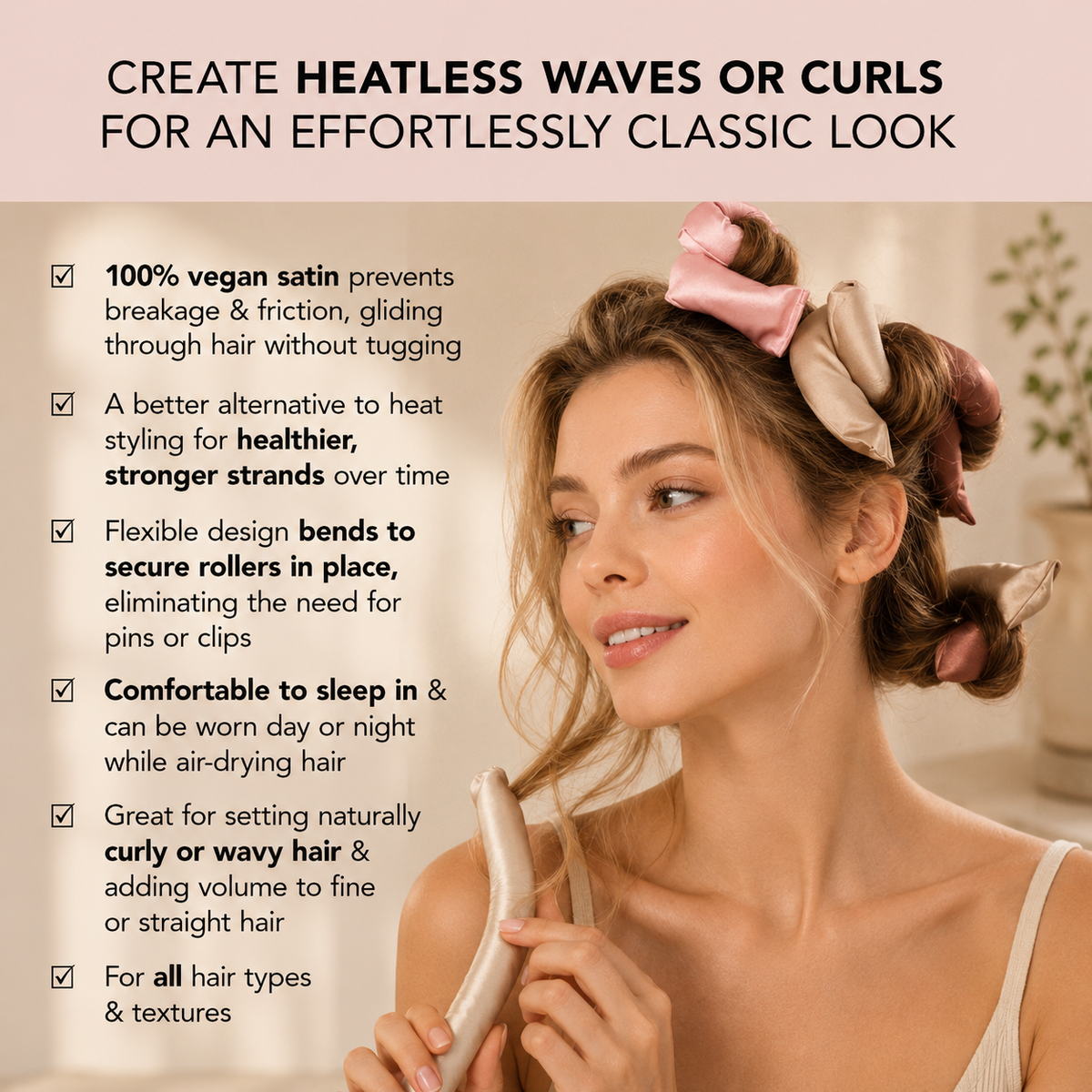 Satin Heatless Flexi Curling Rods Set