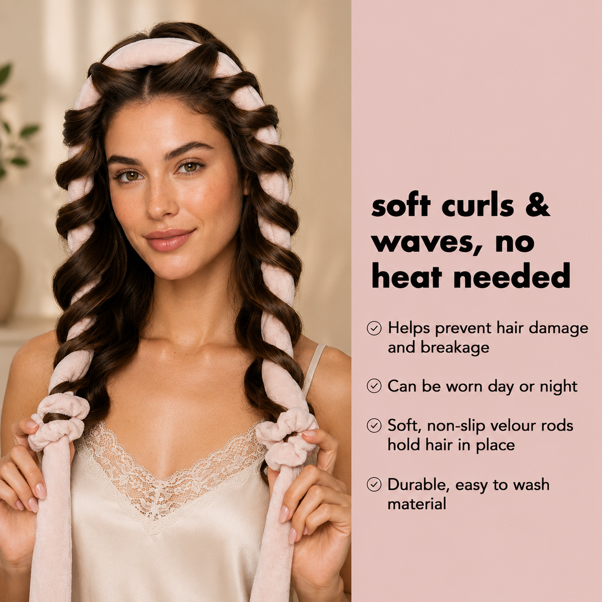Soft Ribbon Heatless Curl Set